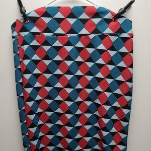 LulaRoe XL Geometric Cassie- Red/Black/Sky Blue/Slate Blue